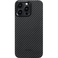 Чехол для телефона Pitaka MagEZ Case 4 для iPhone 15 Pro Max (1500D twill, черный/серый)