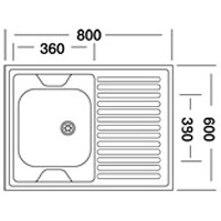Кухонная мойка Mixline 310357 (левая, матовая, 0.4 мм)