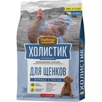 Сухой корм для собак Деревенские лакомства Холистик Премьер для щенков. Курица с рисом 3 кг
