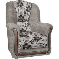 Интерьерное кресло Асмана Анна-1 (рогожка цветок крупн коричневый/рогожка беж)