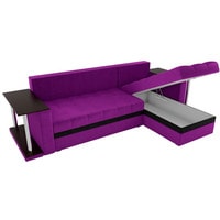 Угловой диван Craftmebel Атланта М угловой 2 стола (боннель, правый, фиолетовый вельвет)