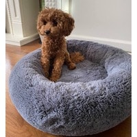 Лежак Pet Bed плюшевый 40 см (графит)