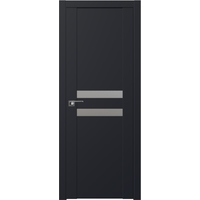 Межкомнатная дверь ProfilDoors 2.03U L 80x200 (черный матовый, стекло серебряный лак)