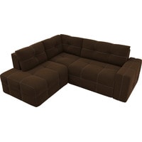 Угловой диван Лига диванов Леос 29355 (левый, микровельвет, коричневый)