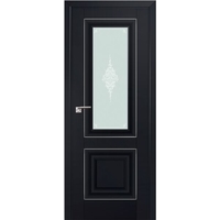 Межкомнатная дверь ProfilDoors 28U L 70x200 (черный матовый/мателюкс матовое кристалл серебро)