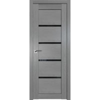 Межкомнатная дверь ProfilDoors 2.09XN L 60x200 (грувд серый, стекло дождь черный)