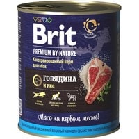 Консервированный корм для собак Brit Premium By Nature Beef & Rice (с говядиной и рисом) 850 г