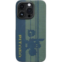 Чехол для телефона Pitaka Pixel Game Kit для iPhone 14 Pro Max (синий/зеленый)