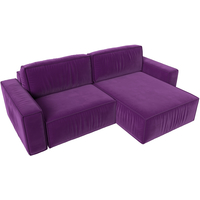 Угловой диван Лига диванов Прага классик правый (микровельвет, фиолетовый)