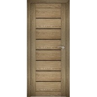 Межкомнатная дверь Юни Амати 1 (ч) 60x200 (дуб шале-натуральный/черное стекло)