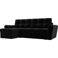 Угловой диван Лига диванов Амстердам 28228 (левый, микровельвет, черный)