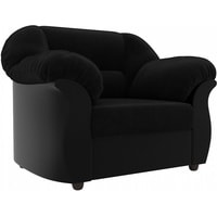 Интерьерное кресло Лига диванов Карнелла 105836 (велюр, черный/экокожа, черный)