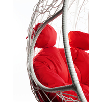 Подвесное кресло M-Group Для двоих 11450106 (белый ротанг/красная подушка) в Пинске
