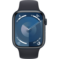 Умные часы Apple Watch Series 9 45 мм (алюминиевый корпус, полуночный/полуночный, спортивный силиконовый ремешок S/M) в Пинске