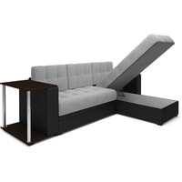 Угловой диван Мебель-АРС Атланта угловой (рогожка/экокожа, серый/черный)