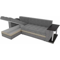 Угловой диван Лига диванов Атланта М 2 стола 100126 (левый, рогожка, серый)