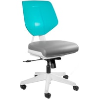 Офисный стул UNIQUE Kaden Low (серый/бирюзовый)