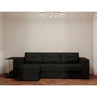 Угловой диван Настоящая мебель Ванкувер лайт со столом (угл., левый, боннель, рогож, т-серый)