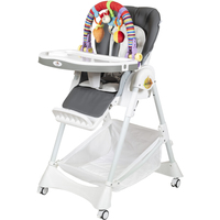 Высокий стульчик ForKiddy Podium Toys 0+(2 чехла+х/б вкладыш, темно-серый, дуга зайка)