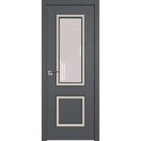 Межкомнатная дверь ProfilDoors 63SMK (серый матовый, стекло галька, белая патина)
