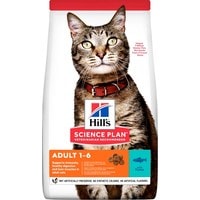 Сухой корм для кошек Hill's Science Plan Adult 1-6 with Tuna для взрослых кошек для поддержания жизненной энергии и иммунитета, с тунцом 300 г