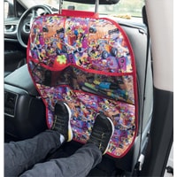 Накидка на автомобильное сидение АвтоБра от грязных ног ребенка с карманами Цветная 5110