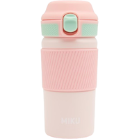 Термокружка Miku С кнопкой 380мл (розовый)