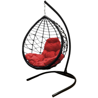Подвесное кресло M-Group Капля Лори 11530406 (черный ротанг/красная подушка)