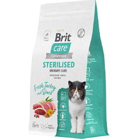 Сухой корм для кошек Brit care Superpremium Sterilised с индейкой и уткой для стерилизованных (профилактика МКБ) 1.5 кг