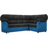 Угловой диван Mebelico Карнелла 60282 (черный/голубой)