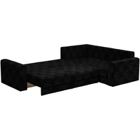 Угловой диван Mebelico Мэдисон Long 59179 (вельвет, черный/фиолетовый)