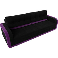 Диван Лига диванов Марсель 29522 (микровельвет, черный/фиолетовый)