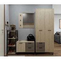 Шкаф распашной SV-Мебель Колибри Д двухстворчатый с ящиками (гикори светлый/мокко лофт) в Бресте