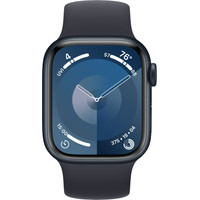 Умные часы Apple Watch Series 9 41 мм (алюминиевый корпус, полуночный/полуночный, спортивный силиконовый ремешок, размер 7)