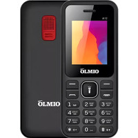 Кнопочный телефон Olmio A12 (черный/красный)