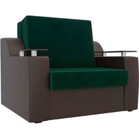 Кресло-кровать Mebelico Сенатор 105468 80 см (зеленый/коричневый)