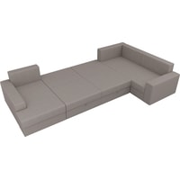 П-образный диван Mebelico Мэдисон-П 106848 (правый, бежевый/коричневый)