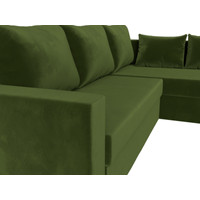 Угловой диван Лига диванов Мансберг 317 правый 112531 (микровельвет, зеленый)