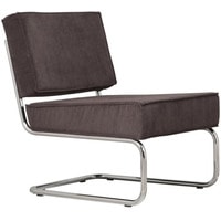Интерьерное кресло Zuiver Ridge Rib с банкеткой (темно-коричневый/хром) в Мозыре