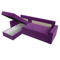 Угловой диван Mio Tesoro Верона лайт левый (микровельвет, фиолетовый)