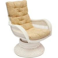 Кресло-качалка TetChair Andrea Relax Medium с подушкой (белый/рубчик кремовый)