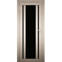 Межкомнатная дверь Юни Амати 11 (ч) 40x200 (дуб беленый/черное стекло) в Пинске
