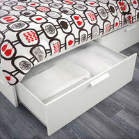 Кровать Ikea Бримнэс 200x140 (4 ящика, белый, без основания) 792.107.26