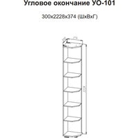 Угловое окончание SV-Мебель МС Александрия УО-101 (сосна санторини светлый)