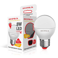 Светодиодная лампочка Supra SL-LED-PR-G45 E27 8 Вт 3000 К [SL-LED-PR-G45-8W/3000/E27]