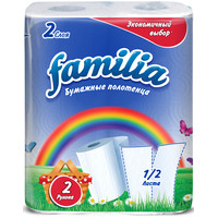 Бумажные полотенца Familia Двухслойные Радуга (2 шт, белый)