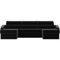 П-образный диван Лига диванов Форсайт 100823 (черный)