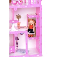Кукольный домик Krasatoys Карина с мебелью 000301 (белый/розовый)