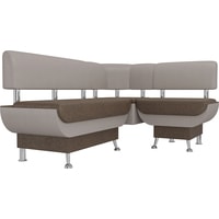 Угловой диван Mebelico Альфа 106941 (правый, коричневый/бежевый)