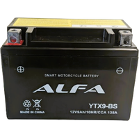 Мотоциклетный аккумулятор ALFA YTX9-BS (9 А·ч)